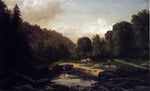  George Hetzel Boy Fishing in Mountain Stream, Mifflin County - Hand Painted Oil Painting
