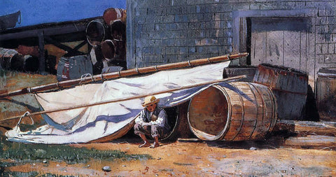  Winslow Homer Boy in a Boatyard (also known as Boy with Barrels) - Hand Painted Oil Painting