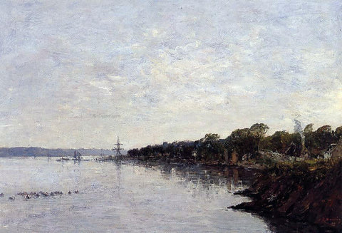  Eugene-Louis Boudin Brest, the Banks of the Harbor - Hand Painted Oil Painting