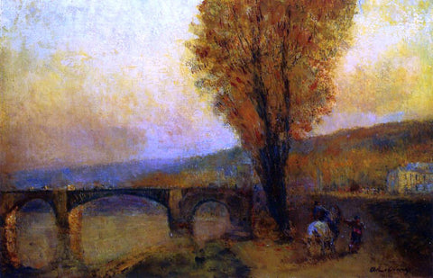  Albert Lebourg Bridge and Rider - Hand Painted Oil Painting