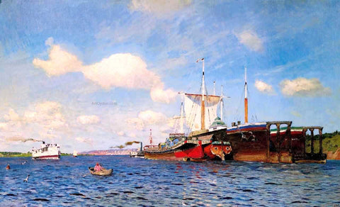 Isaac Ilich Levitan Brisk wind, the Volga - Hand Painted Oil Painting