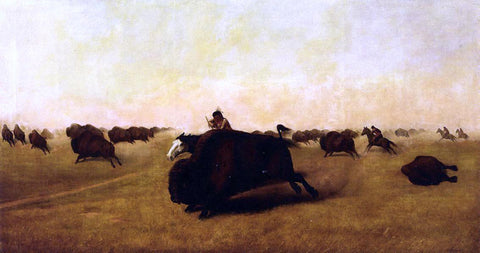  William Jacob Hayes Buffalo Hunt - Hand Painted Oil Painting