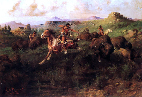  Charles Christian Nahl Buffalo Hunt - Hand Painted Oil Painting