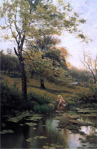  Arthur Parton By the Lily Pond - Hand Painted Oil Painting