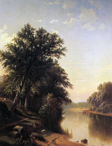  Alfred Thompson Bricher By the River - Hand Painted Oil Painting
