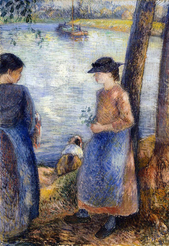  Camille Pissarro By the Water - Hand Painted Oil Painting