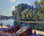 Alfred Sisley Cabins along the Loing Canal, Sunlight Effect - Hand Painted Oil Painting