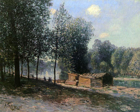  Alfred Sisley Cabins by the River Loing, Morning - Hand Painted Oil Painting