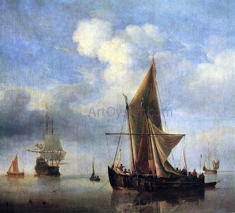  The Younger Willem Van de  Velde Calm Sea - Hand Painted Oil Painting
