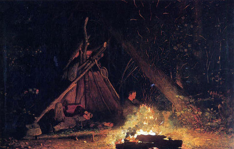  Winslow Homer Camp Fire - Hand Painted Oil Painting