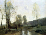  Jean-Baptiste-Camille Corot Canal in Picardi - Hand Painted Oil Painting