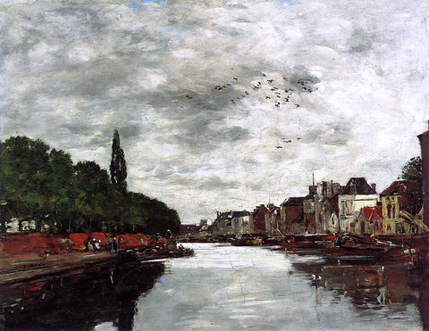  Eugene-Louis Boudin Canal near Brussels - Hand Painted Oil Painting