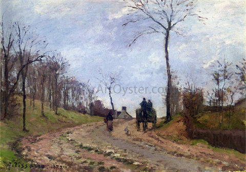 Camille Pissarro Carriage on a Road in Louveciennes in Winter - Hand Painted Oil Painting