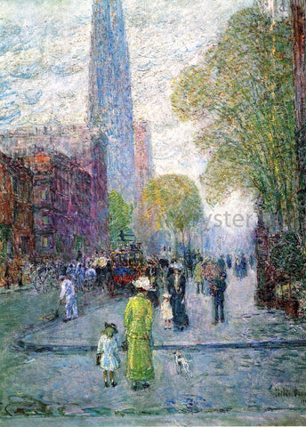  Frederick Childe Hassam Cathedral Spires, Spring Morning - Hand Painted Oil Painting