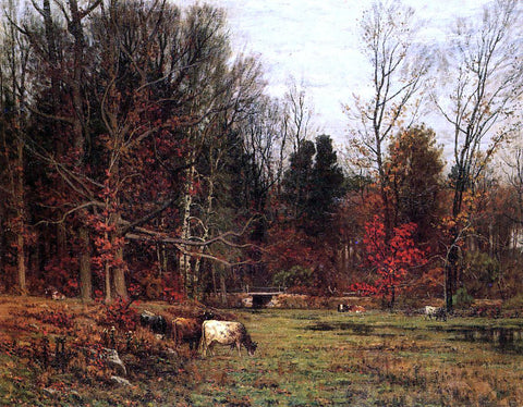  John Joseph Enneking Cattle Grazing (also known as November) - Hand Painted Oil Painting