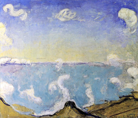  Ferdinand Hodler Caux Landscape with Rising Clouds - Hand Painted Oil Painting