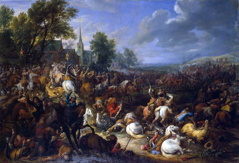  Adam Frans Van Der Meulen Cavalry Engagement - Hand Painted Oil Painting