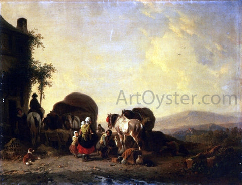  Joseph Morenhout Changing Horses - Hand Painted Oil Painting