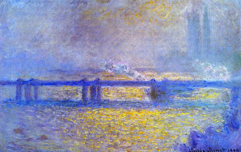  Claude Oscar Monet Charing Cross Bridge, Overcast Weather - Hand Painted Oil Painting