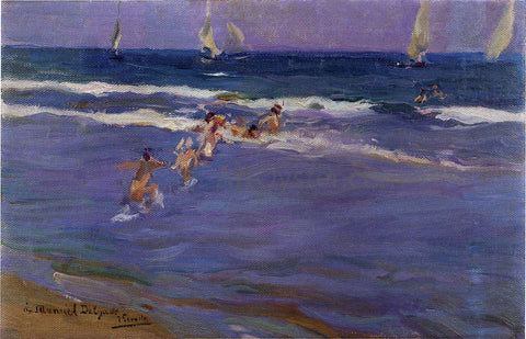  Joaquin Sorolla Y Bastida Children in the Sea - Hand Painted Oil Painting