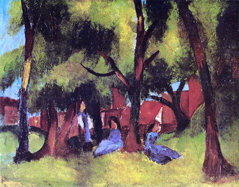  August Macke Children under Trees in Sun - Hand Painted Oil Painting