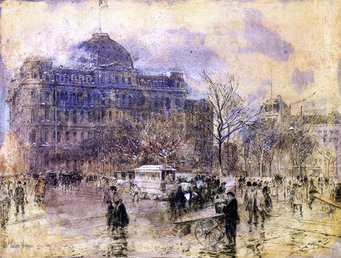  Frederick Childe Hassam Cityscape - Hand Painted Oil Painting