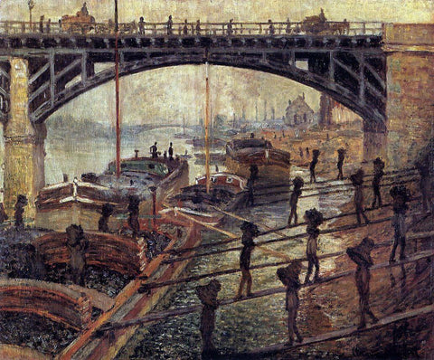  Claude Oscar Monet Coal Dockers - Hand Painted Oil Painting