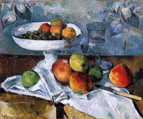  Paul Cezanne Compotier, Glass and Apples (also known as Still Life with Compotier) - Hand Painted Oil Painting