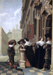  Dirck Van Delen Conversation Outside a Castle - Hand Painted Oil Painting
