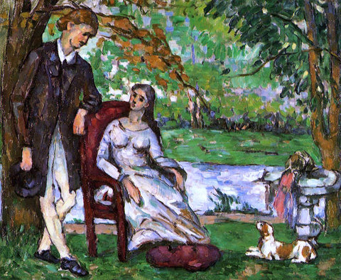  Paul Cezanne Couple in a Garden (also known as The Conversation) - Hand Painted Oil Painting