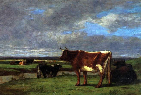  Eugene-Louis Boudin Cows near the Toques - Hand Painted Oil Painting