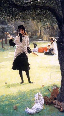  James Tissot Croquet - Hand Painted Oil Painting