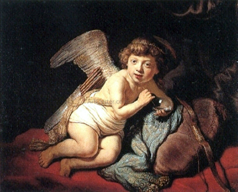  Rembrandt Van Rijn Cupid Blowing Soap Bubbles - Hand Painted Oil Painting