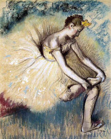  Edgar Degas Dancer Putting on Her Slipper - Hand Painted Oil Painting
