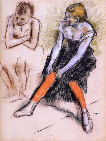  Edgar Degas Dancer with Red Stockings - Hand Painted Oil Painting