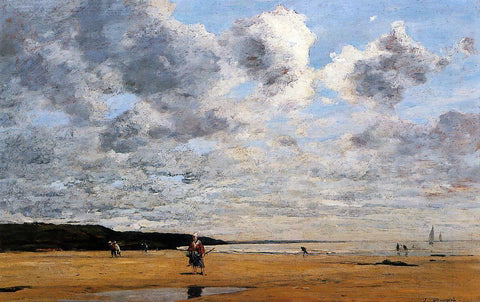  Eugene-Louis Boudin Deauville, Low Tide - Hand Painted Oil Painting