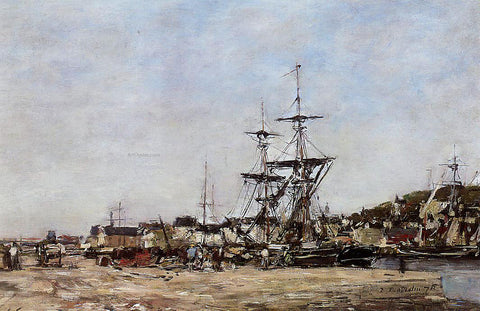  Eugene-Louis Boudin Deauville, the Docks - Hand Painted Oil Painting