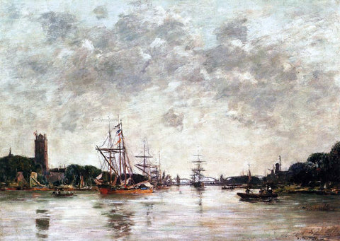  Eugene-Louis Boudin Dordrecht, Le Meuse, View of Swandrecht - Hand Painted Oil Painting