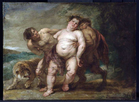  Peter Paul Rubens Drunken Bacchus with Faun and Satyr - Hand Painted Oil Painting
