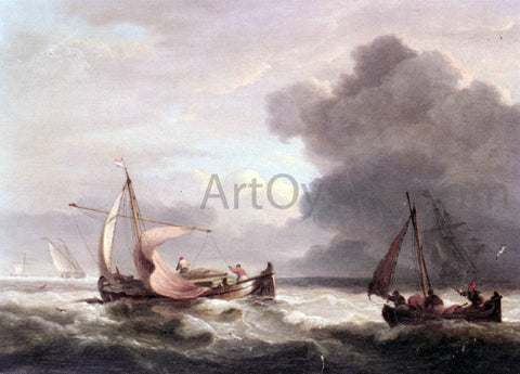  Thomas Luny Dutch Barges In Open Seas - Hand Painted Oil Painting