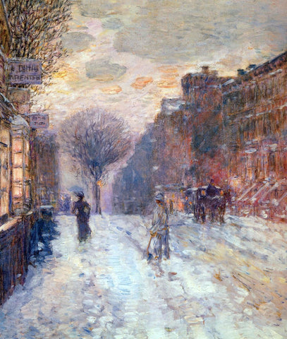  Frederick Childe Hassam Early Evening, After Snowfall - Hand Painted Oil Painting