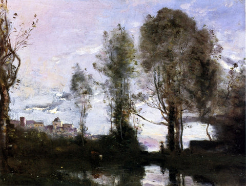  Jean-Baptiste-Camille Corot Edge of a Lake (also known as Souvenir of Italy) - Hand Painted Oil Painting