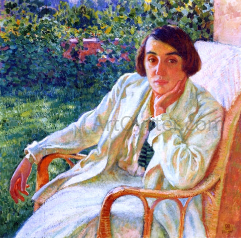  Theo Van Rysselberghe Elizabeth van Rysselberghe in a Cane Chair - Hand Painted Oil Painting