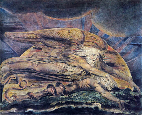  William Blake Elohim Creating Adam - Hand Painted Oil Painting