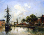  Johan Barthold Jongkind Entry to the Port, Rotterdam - Hand Painted Oil Painting