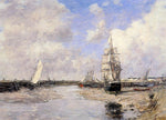  Eugene-Louis Boudin Estuary at Trouville - Hand Painted Oil Painting
