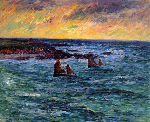  Henri Moret Evening, Audierne - Hand Painted Oil Painting