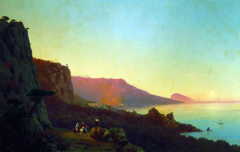 Ivan Constantinovich Aivazovsky Evening in the Crimea, Yalta - Hand Painted Oil Painting
