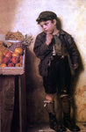  John George Brown Eying the Fruit Stand - Hand Painted Oil Painting