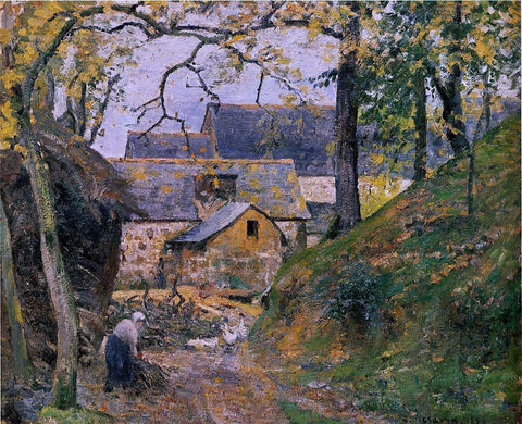  Camille Pissarro A Farm at Montfoucault - Hand Painted Oil Painting